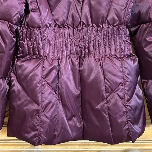 laundry By Shelli Segal Puffer Jacket with Faux Fur Deep Purple & Black - Picture 8 of 13